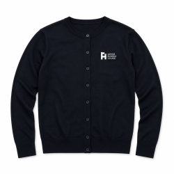 Cardigan af Merinould, hvidt logo, dame