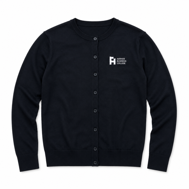 Cardigan af Merinould, hvidt logo, dame