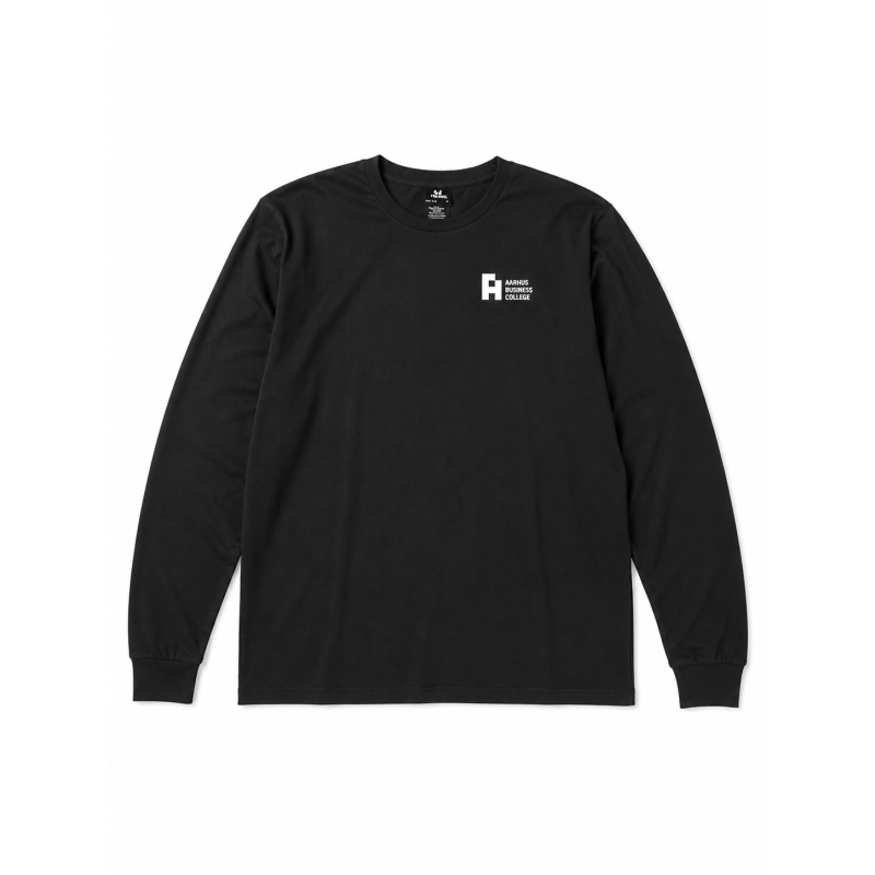 Long sleeve, hvidt logo, sort, unisex