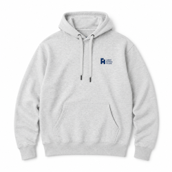 Hættetrøje, blå logo, meleret grå, unisex