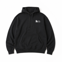 Hættetrøje, hvidt logo, mørkegrå, unisex