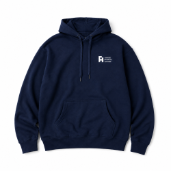 Hættetrøje, hvidt logo, navy, unisex